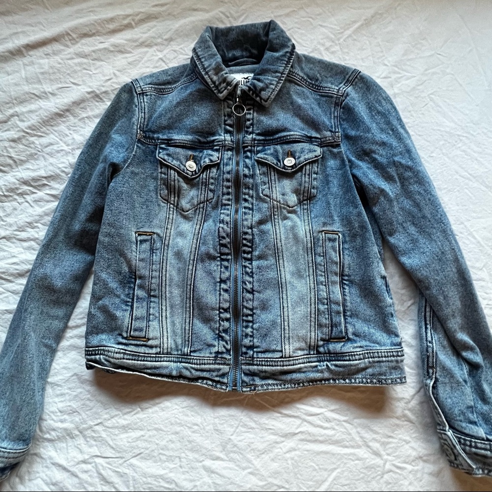 zipped jean jacket